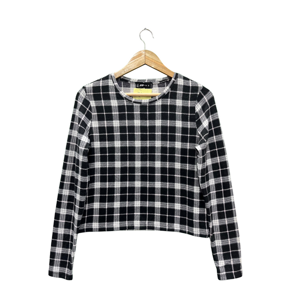 CHECKERED LONG SLEEVE TOP