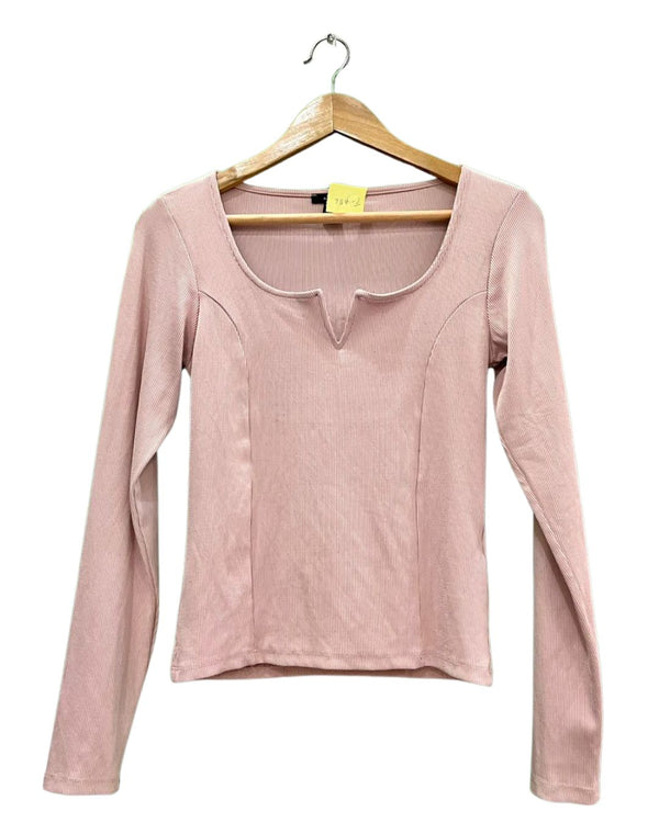 Ribbed Knit Long Sleeve Top