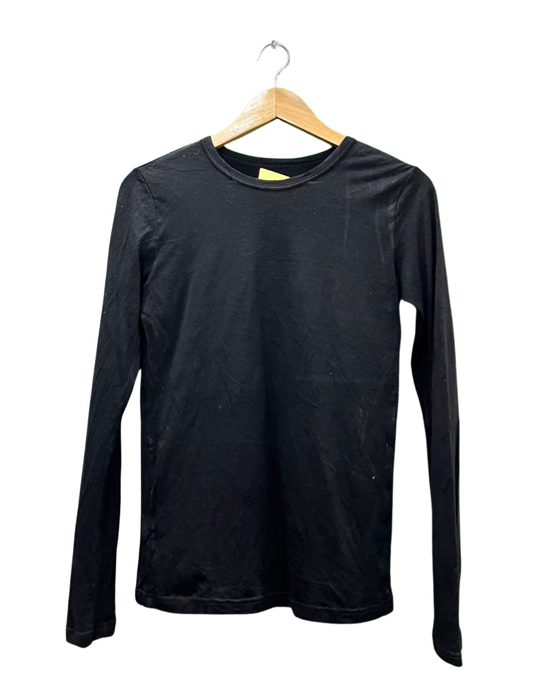 Slim Fit Black Basic Long Sleeve Top