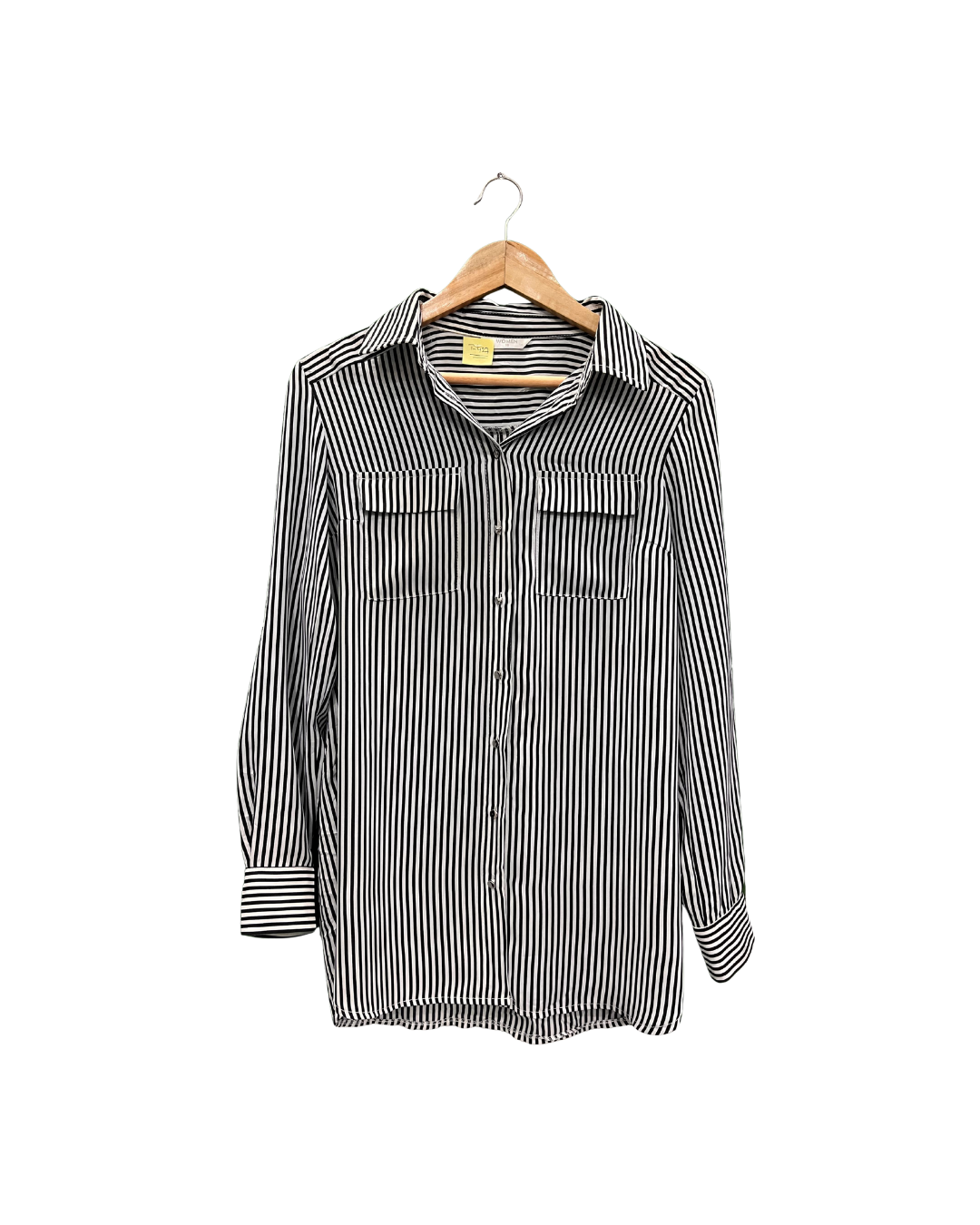 BLACK AND WHITE STRIPED SHIRT