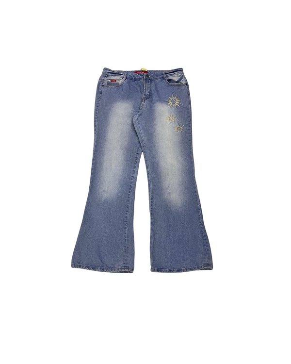 FLARE JEANS WITH EMBROIDERY