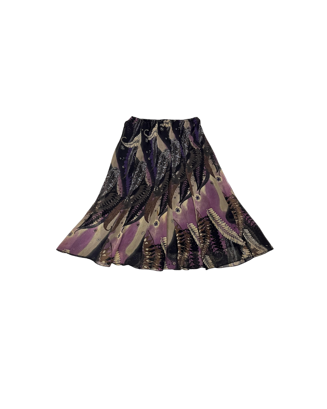 ABSTRACT LEAF PRINT SKIRT