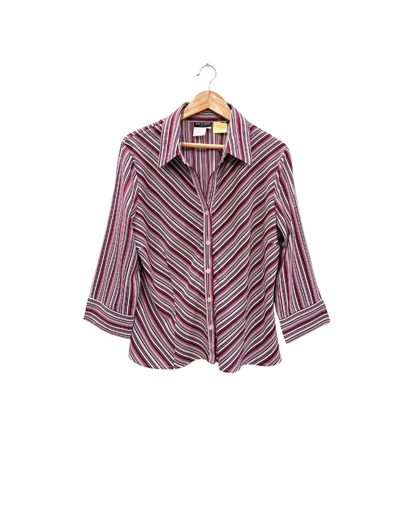 BURGUNDY STRIPED SHIRT