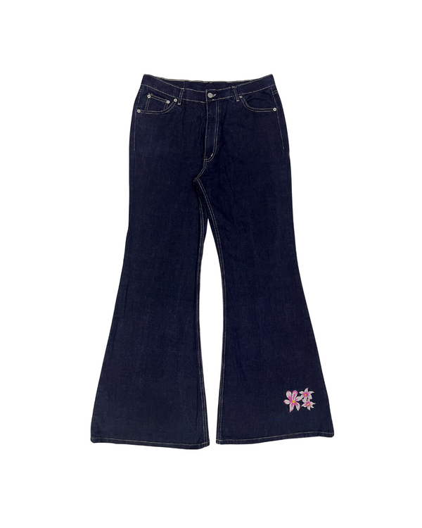 EMBROIDERED FLORAL BELL BOTTOM