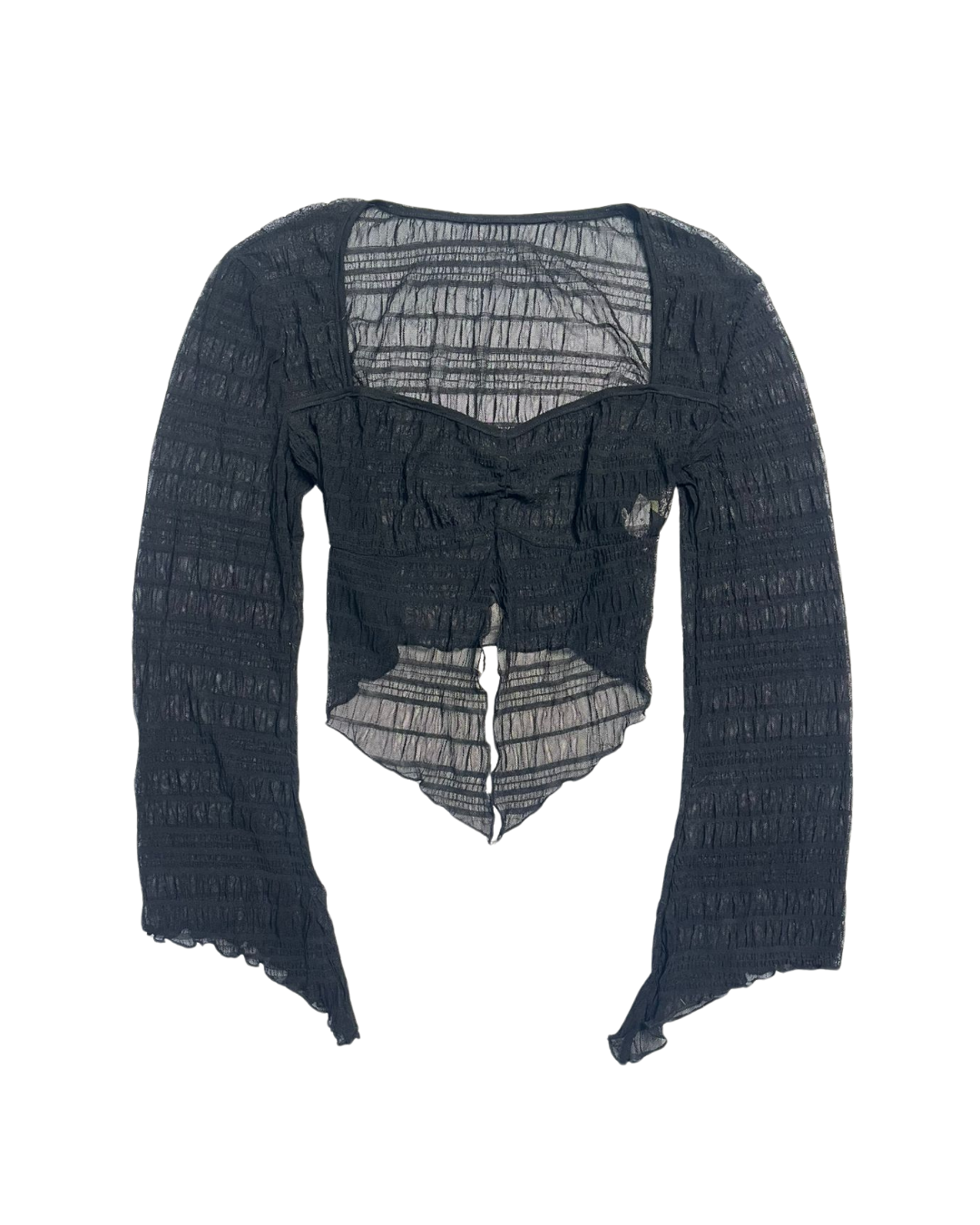 BLACK TEXTURED WITH SHEER OVERLAY