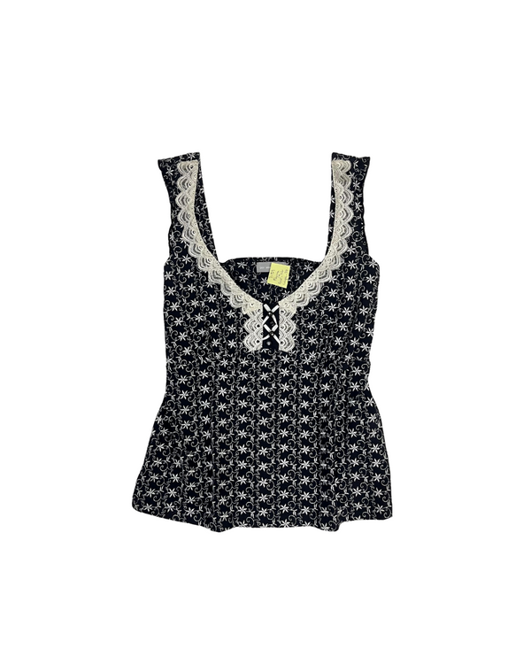PER UNA TANK TOP WITH LACE ON NECK