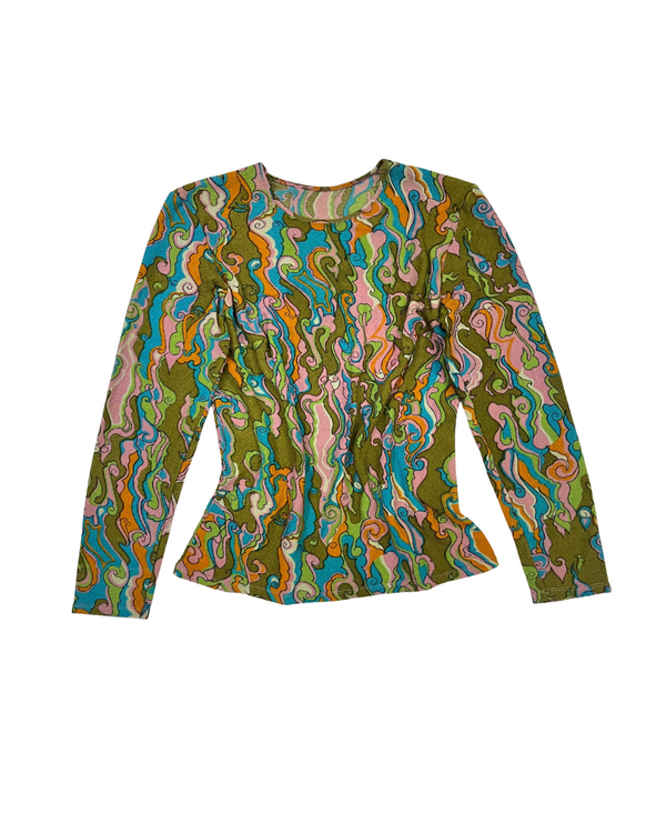 SWIRLY PRINT TOP
