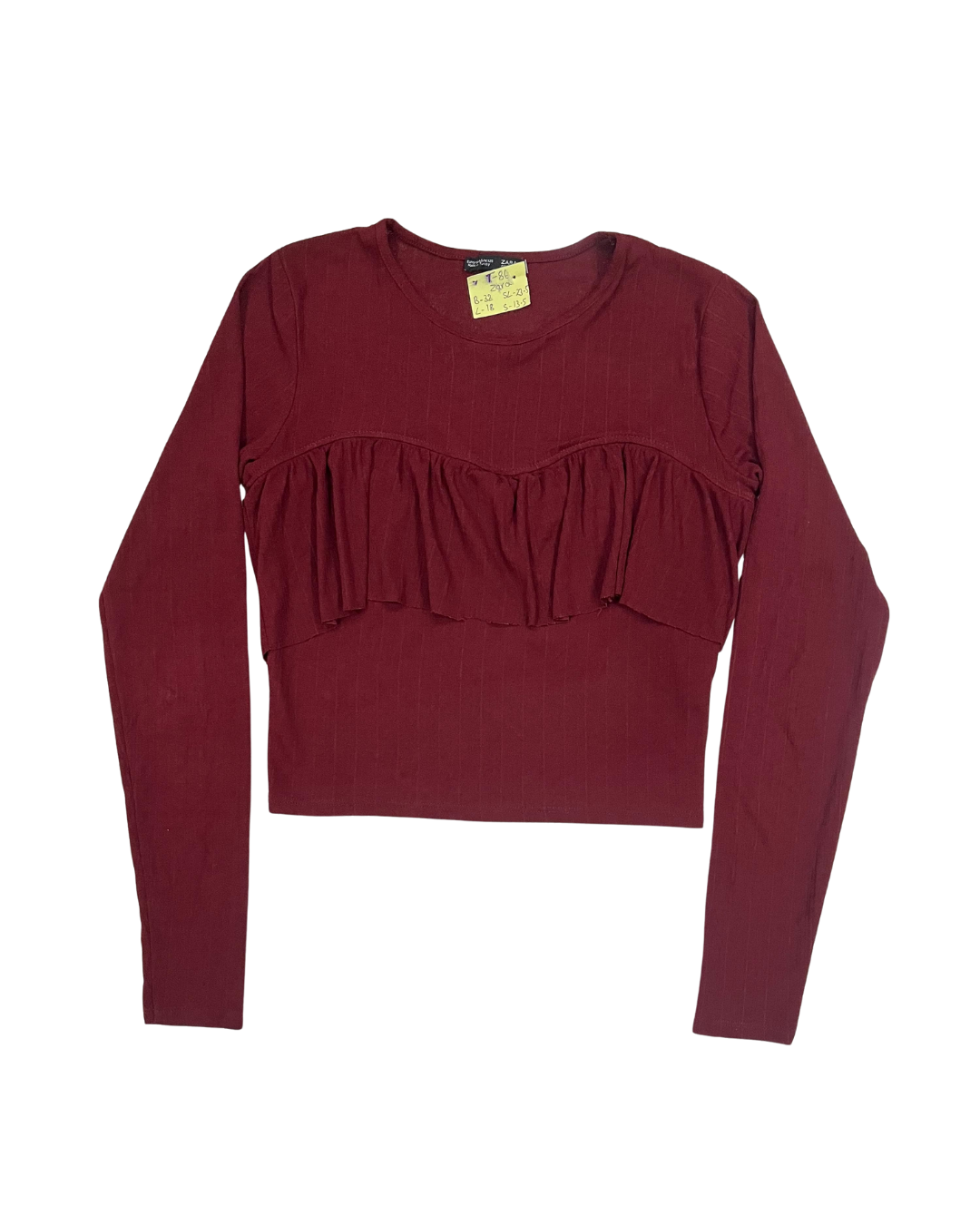 BURGUNDY RUFFLED TOP