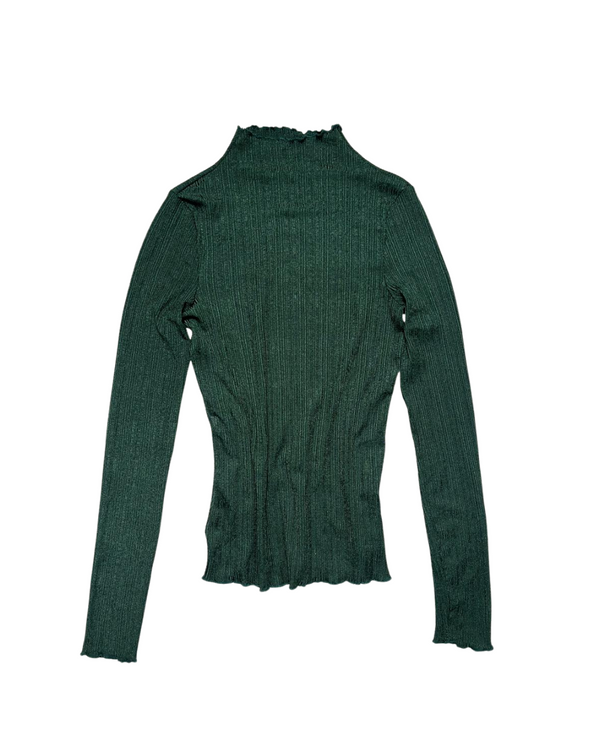 GREEN RIBBED TURTLE NECK