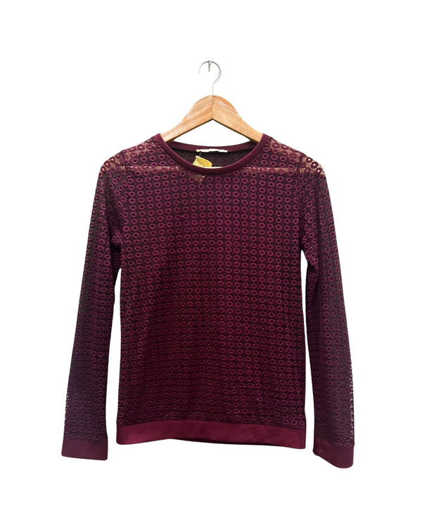 MAROON LACE TOP