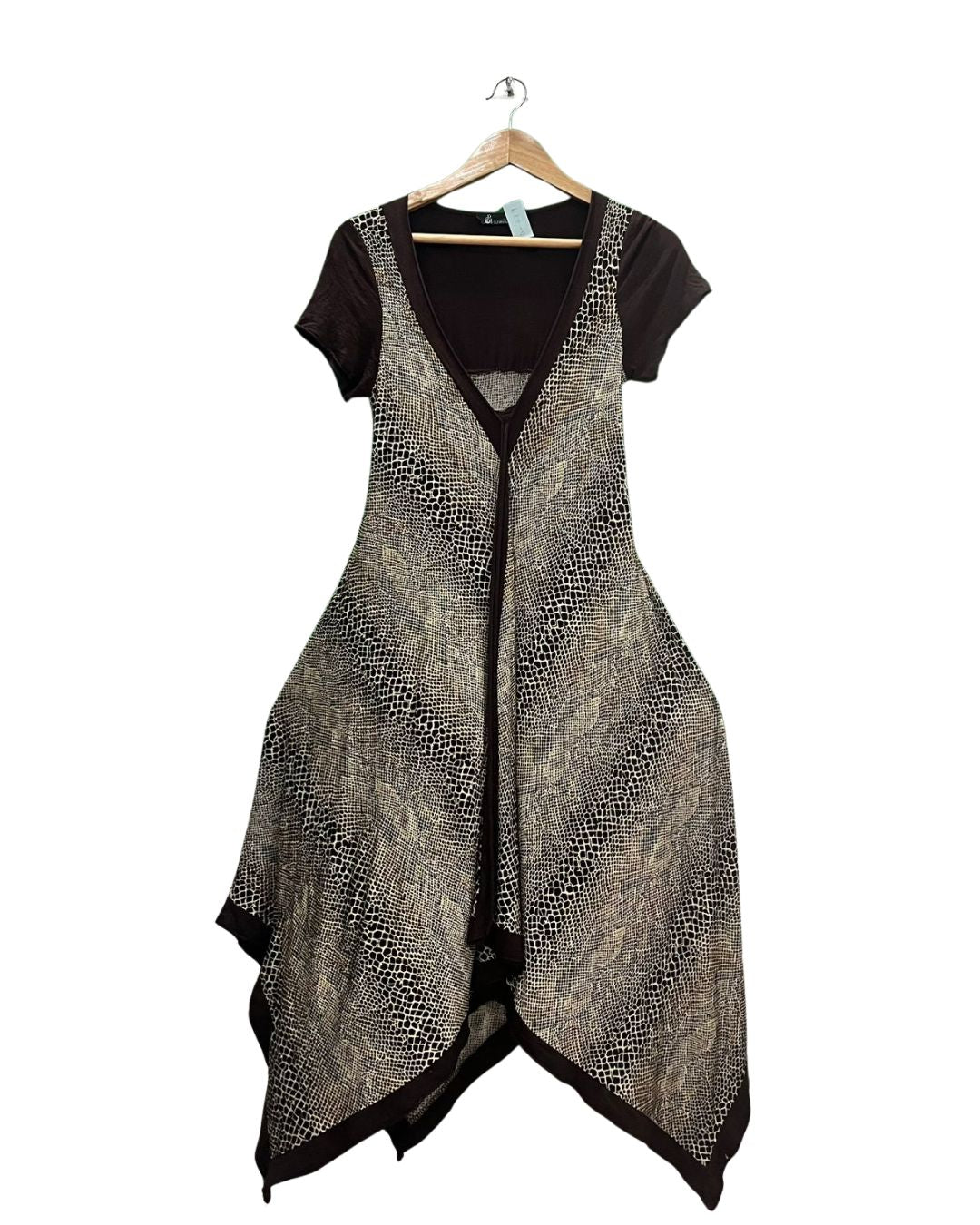 BROWN FLARED DRESS