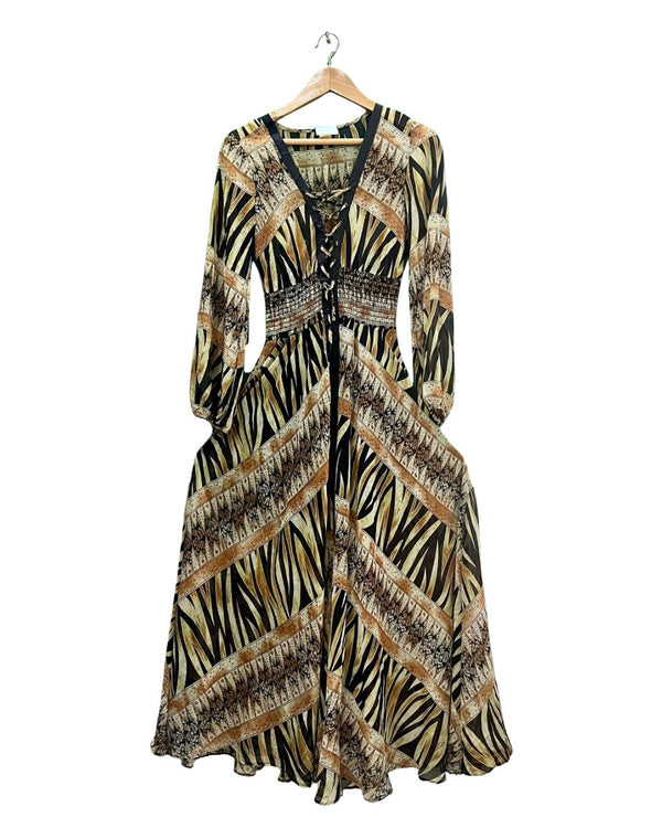 PRINTED MAXI LENGTH DRESS