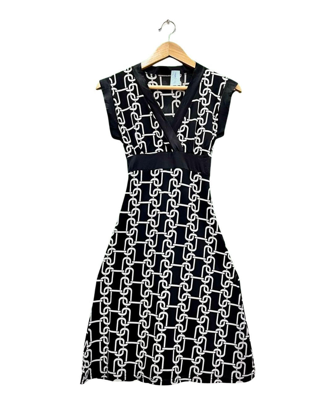 Black and White Chain Print Dress