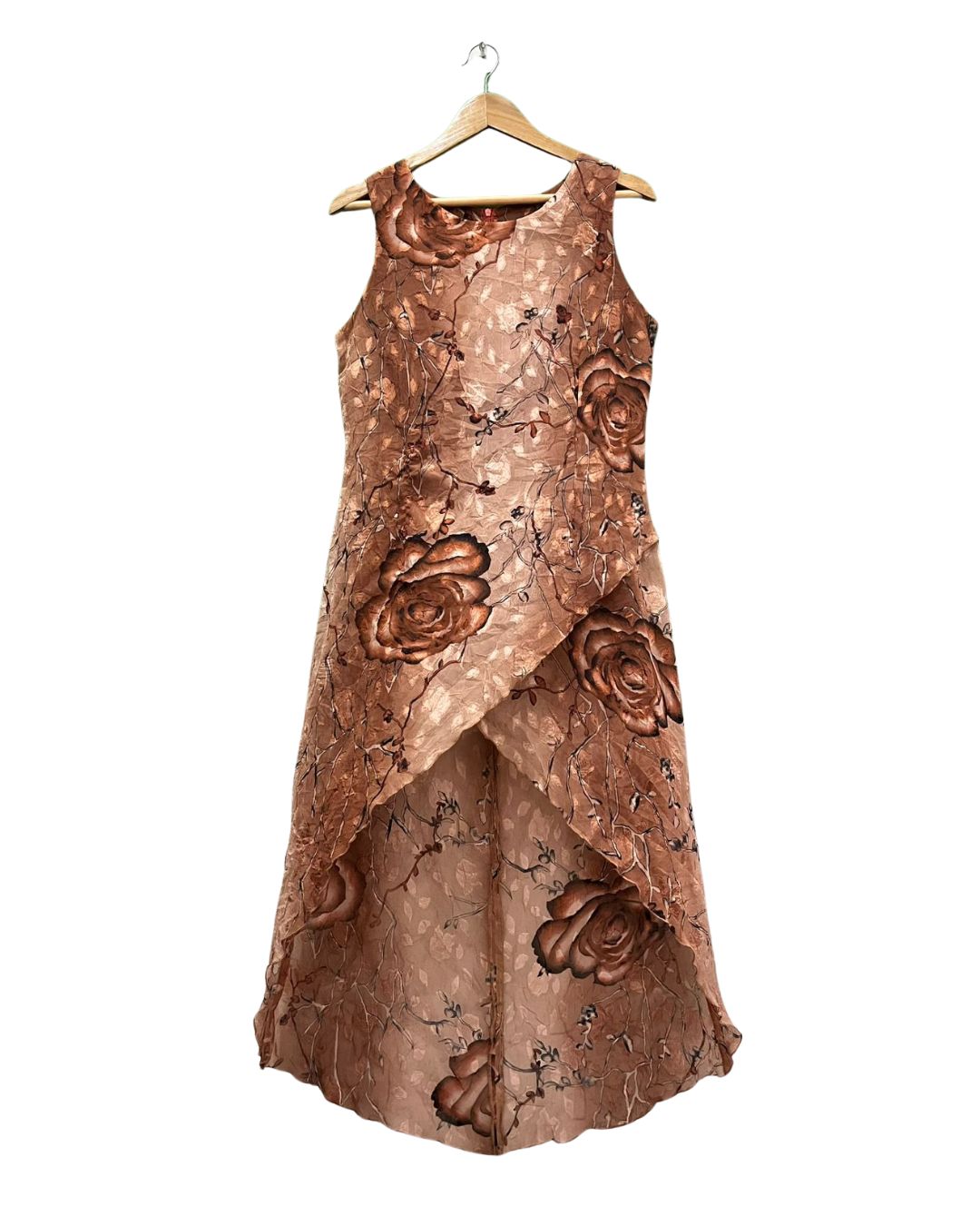 Sleeveless Rose Print Dress