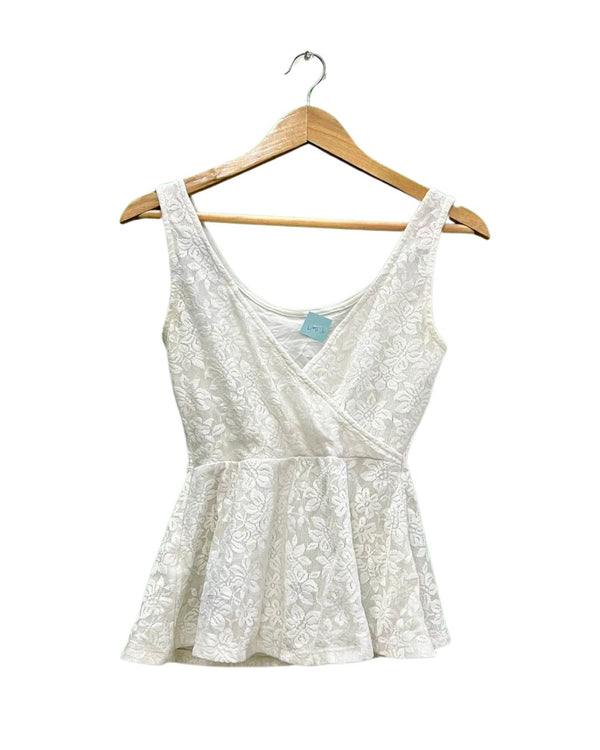 White Floral Lace Top