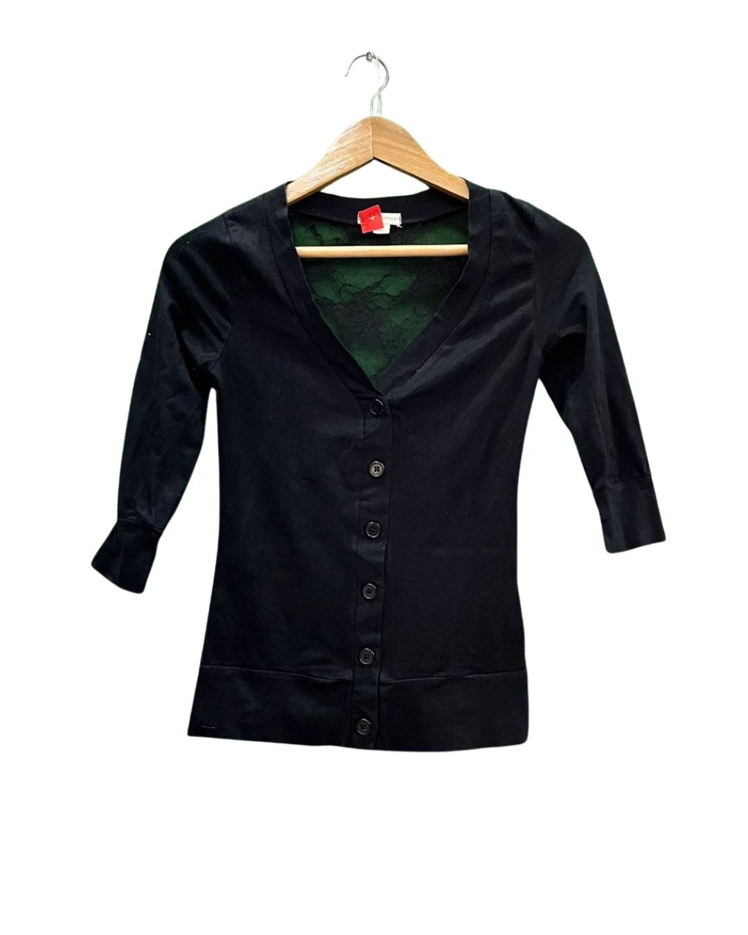 BLACK LACE BUTTON DOWN