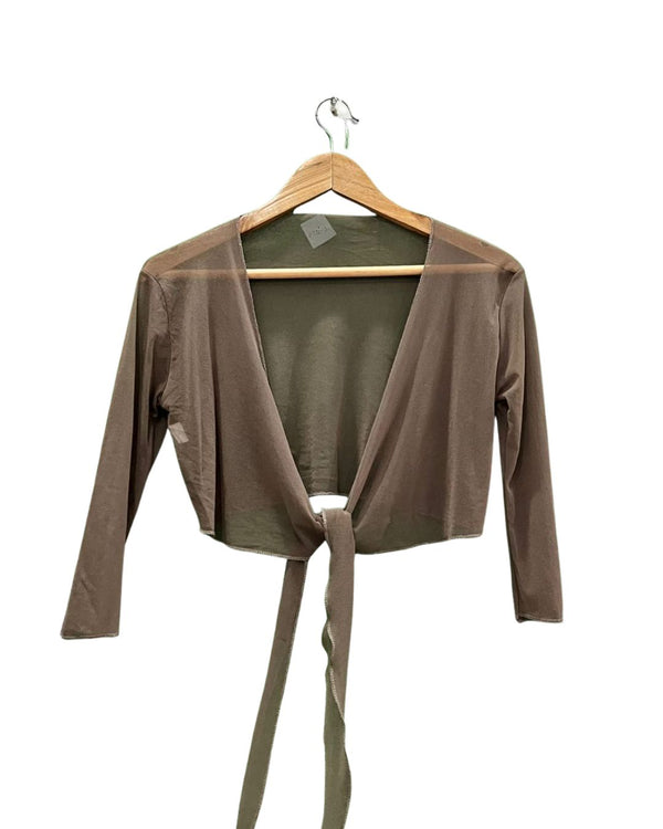 BROWN MESH COVER UP