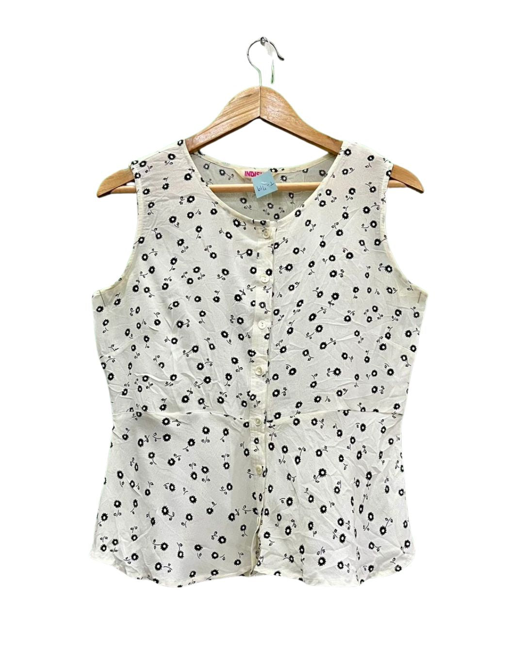 WHITE PRINTED TANK TOP