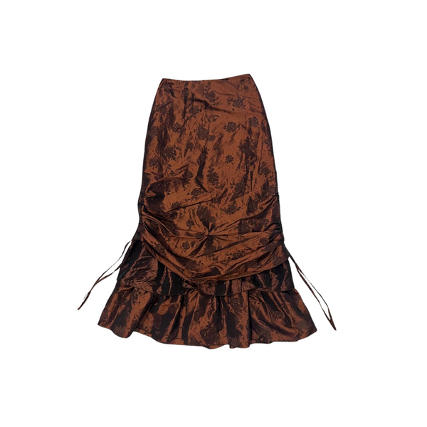 BROWN RUFFLE SKIRT