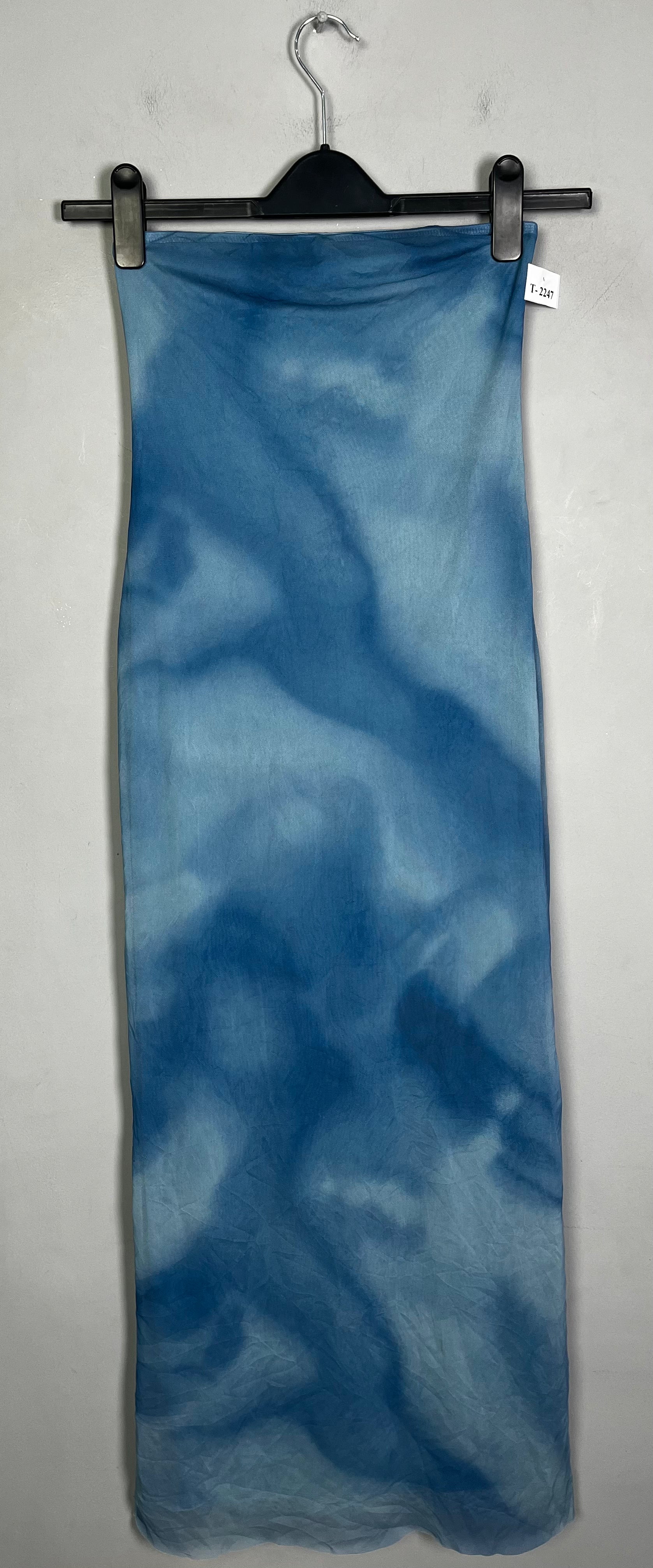 BLUE MARBLE PRINT TUBE DRESS - Thrifty Threads