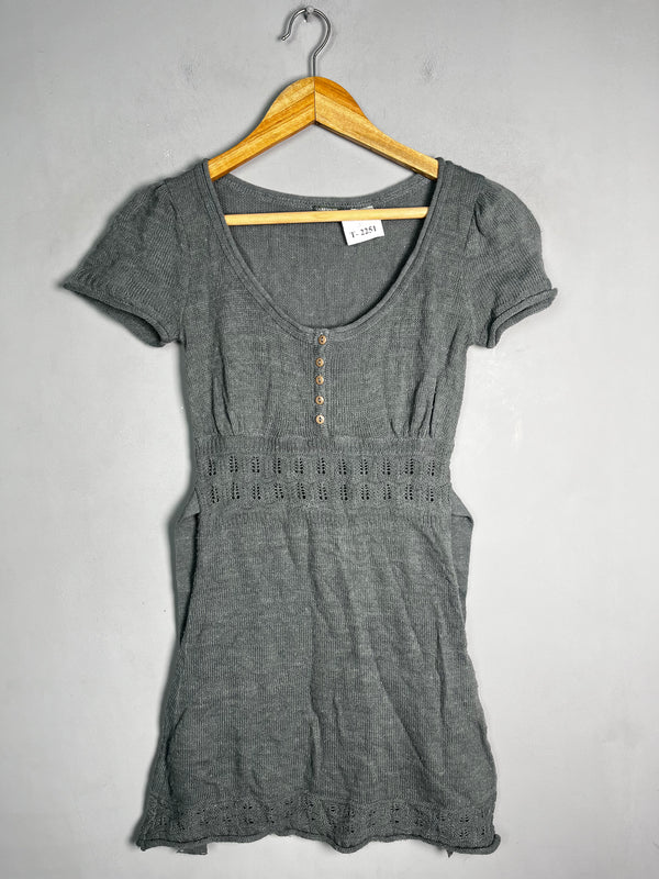 GREY KNIT MINI DRESS - Thrifty Threads