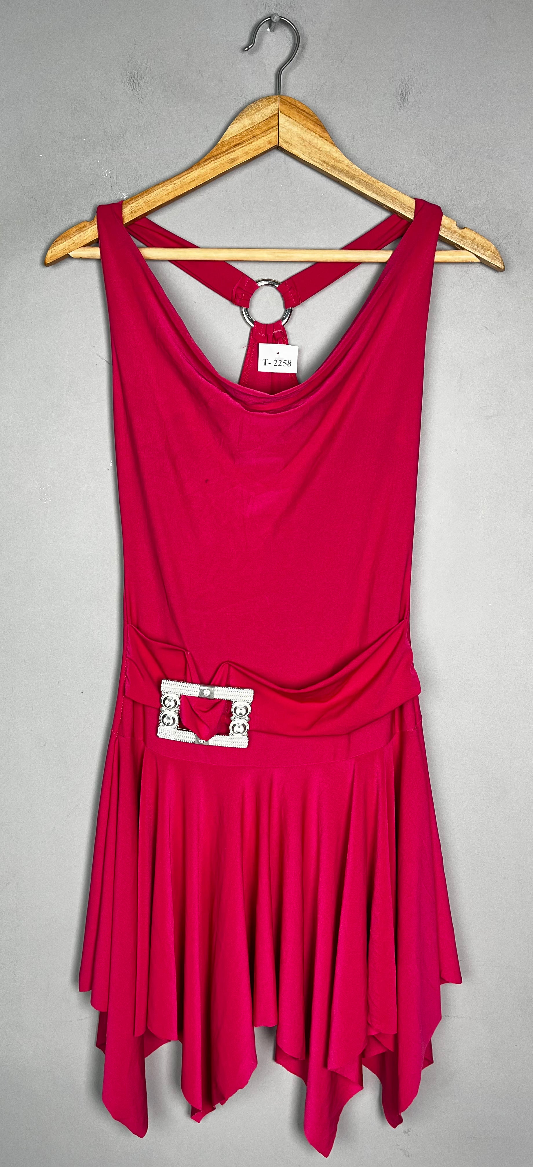 RED COWL NECK MINI DRESS - Thrifty Threads