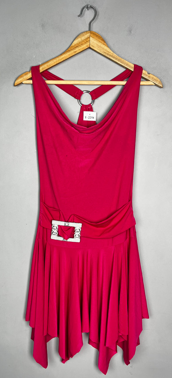 RED COWL NECK MINI DRESS - Thrifty Threads