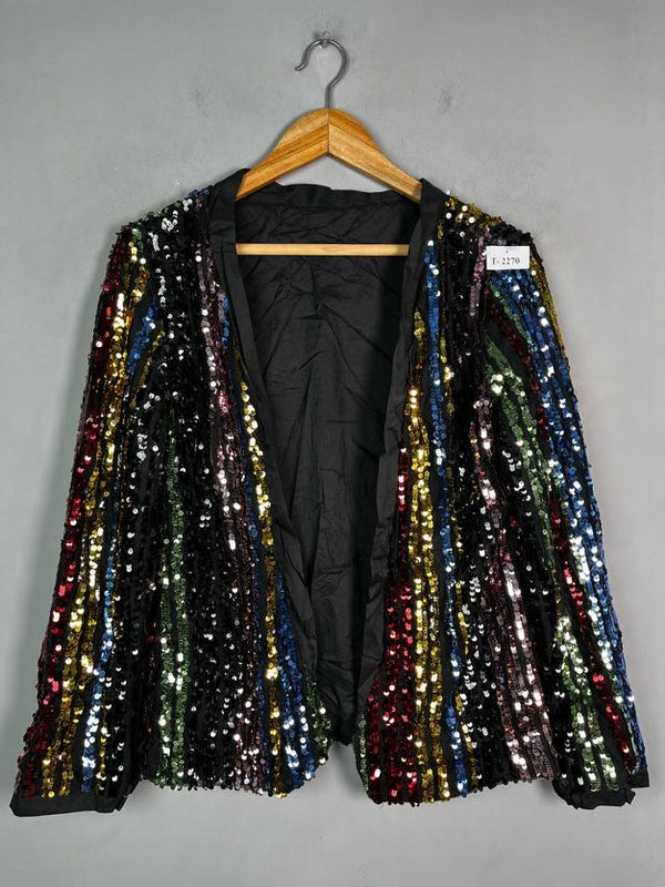 MULTI COLOR SEQUINS JACKET - Thrifty Threads