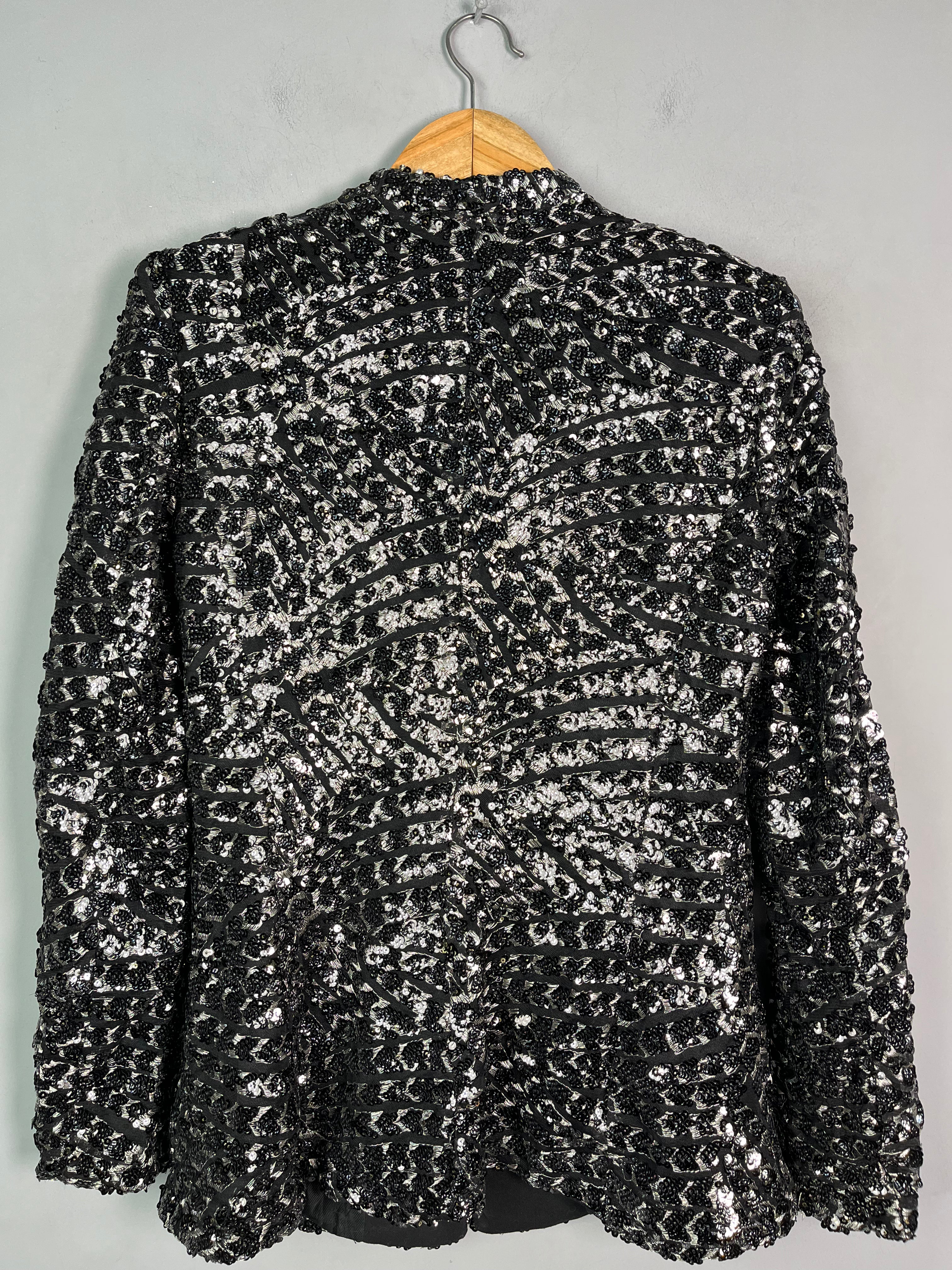 BLACK SEQUIN & EMBROIDERED BLAZER - Thrifty Threads