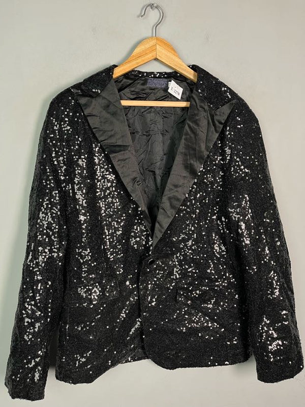 BLACK SEQUIN BLAZER - Thrifty Threads
