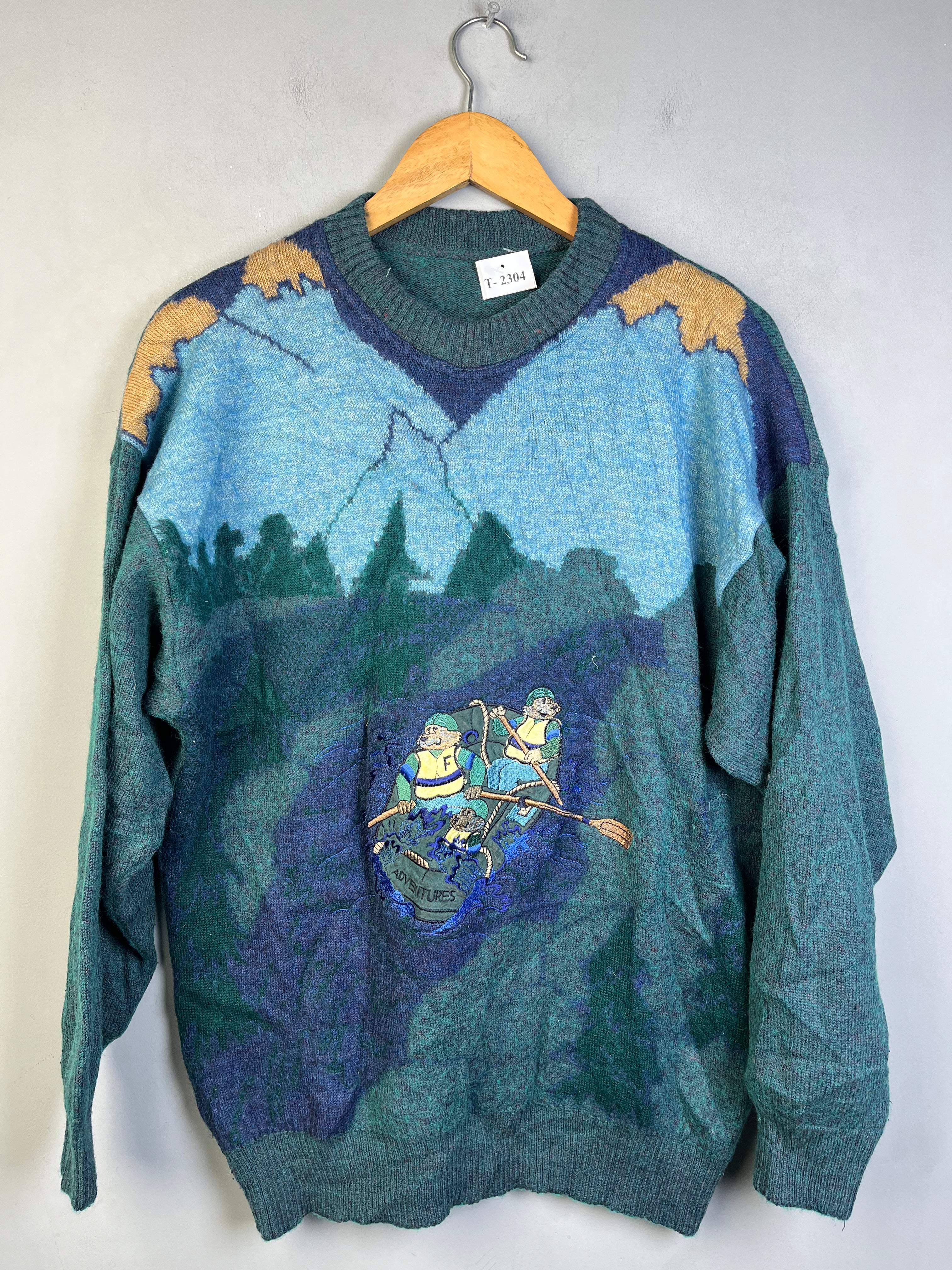 GREEN OUTDOOR GRAPHIC SWEATER - Thrifty Threads