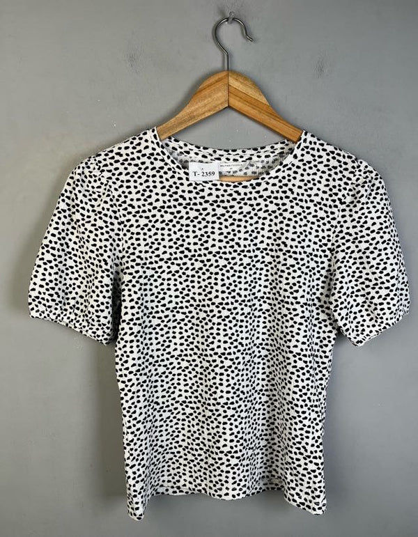 BLACK & WHITE PRINTED T-SHIRT - Thrifty Threads