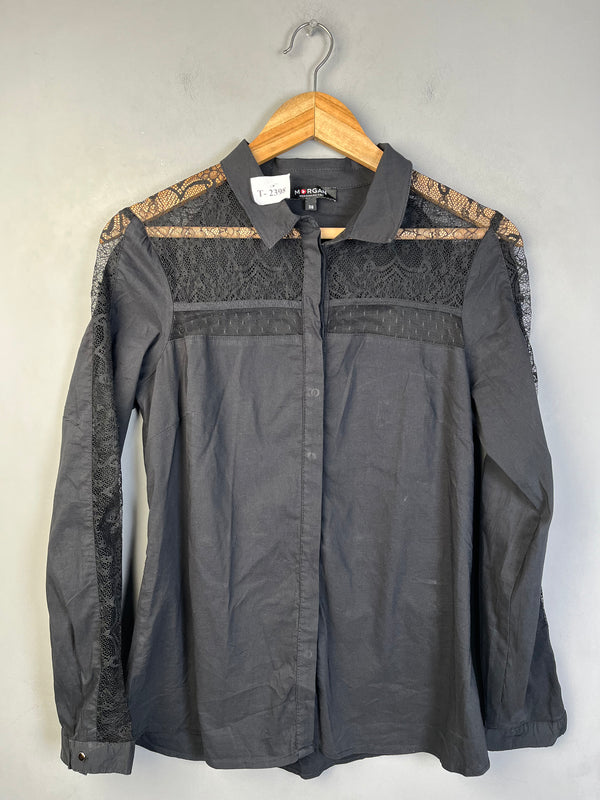 BLACK LONG SLEEVE BUTTON-DOWN SHIRT - Thrifty Threads