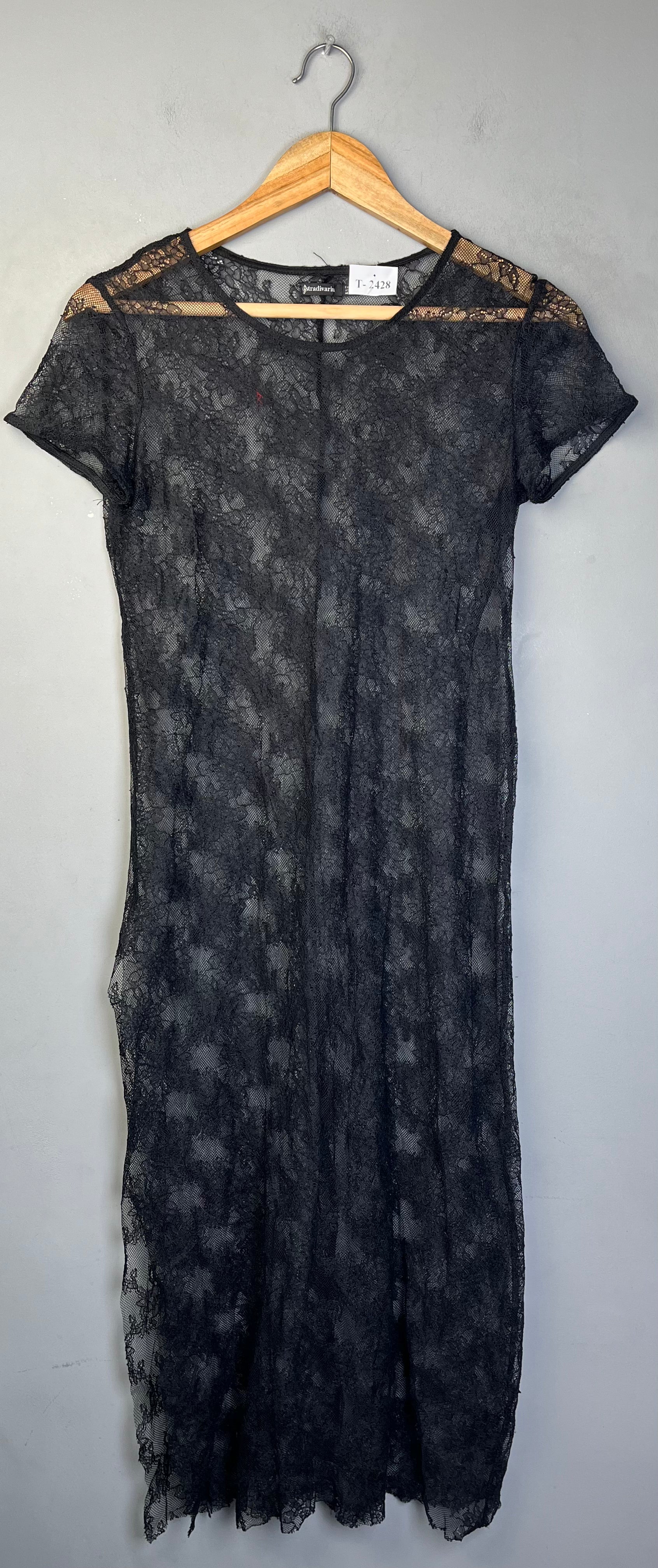 BLACK FLORAL LACE DRESS - Thrifty Threads