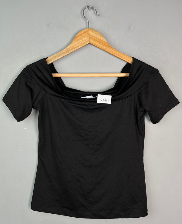 BLACK COWL NECK T-SHIRT - Thrifty Threads