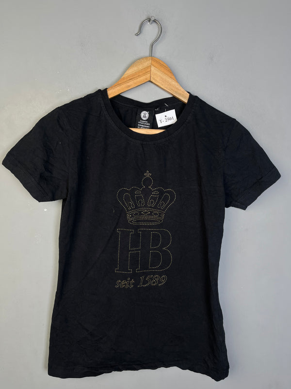 BLACK HB PRINTED T-SHIRT - Thrifty Threads