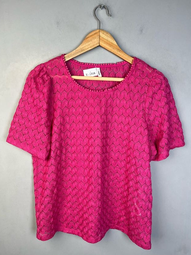 PINK TEXTURED TOP - Thrifty Threads