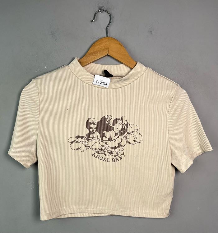 ANGEL BABY PRINT RIBBED TEE - Thrifty Threads