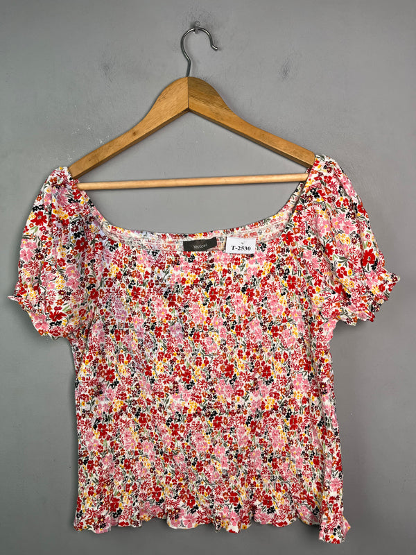 PINK DITSY PRINT OFF-SHOULDER TOP - Thrifty Threads