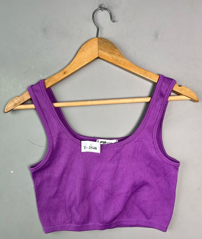 PURPLE RIBBED TANK TOP - Thrifty Threads