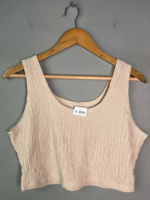 BEIGE TEXTURED TANK TOP - Thrifty Threads
