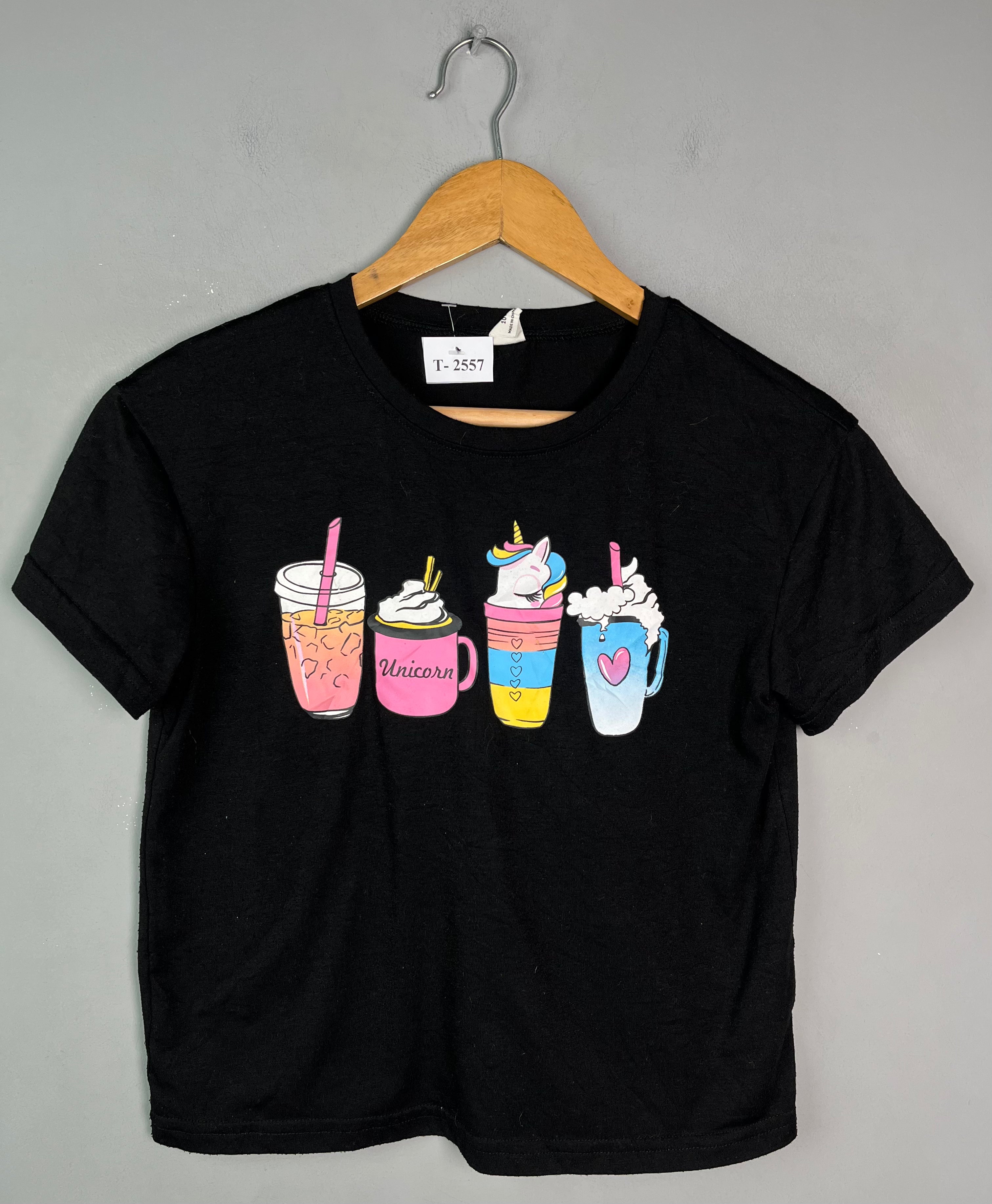 BLACK PRINT T-SHIRT - Thrifty Threads