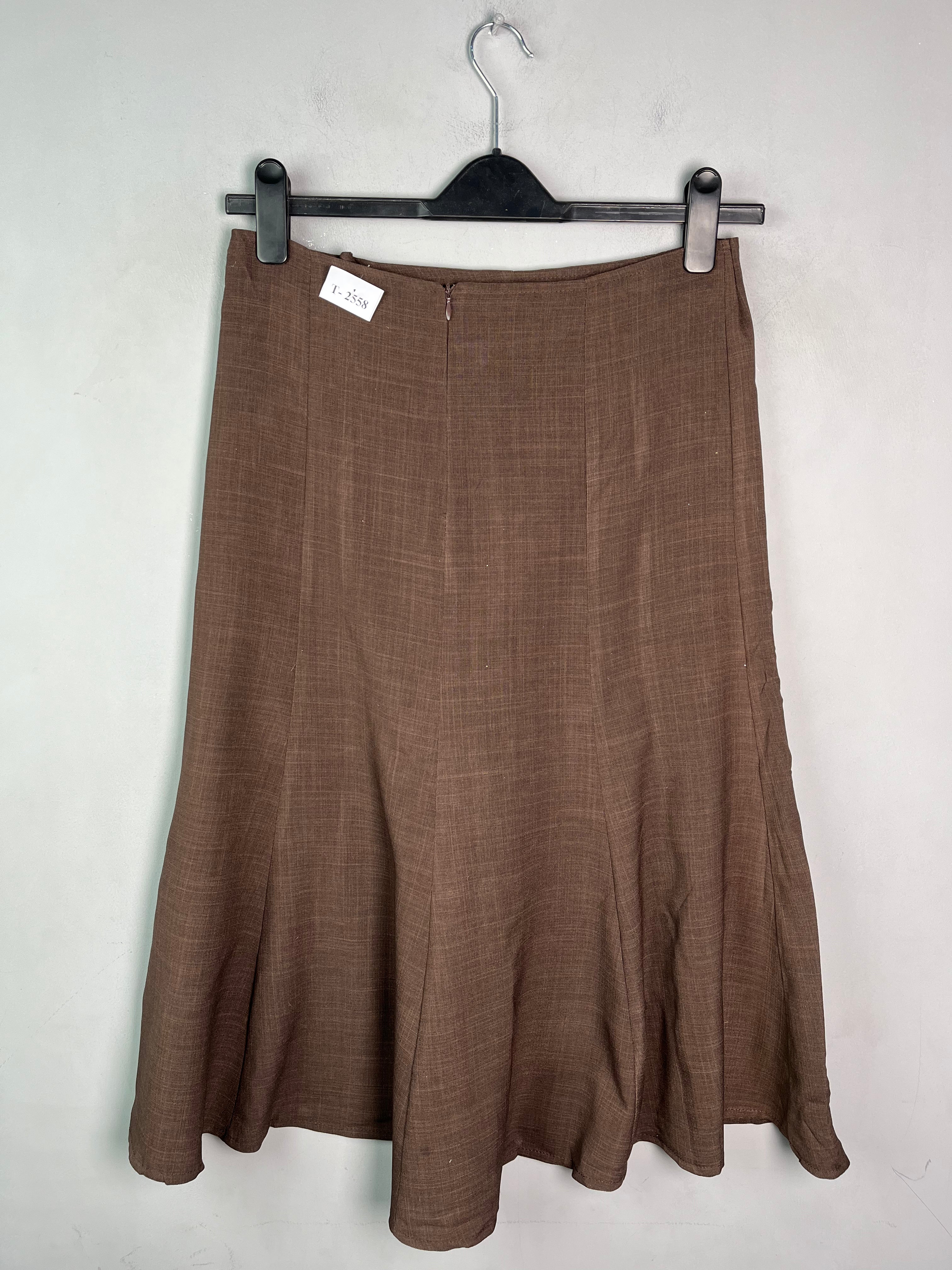BROWN A-LINE SKIRT - Thrifty Threads