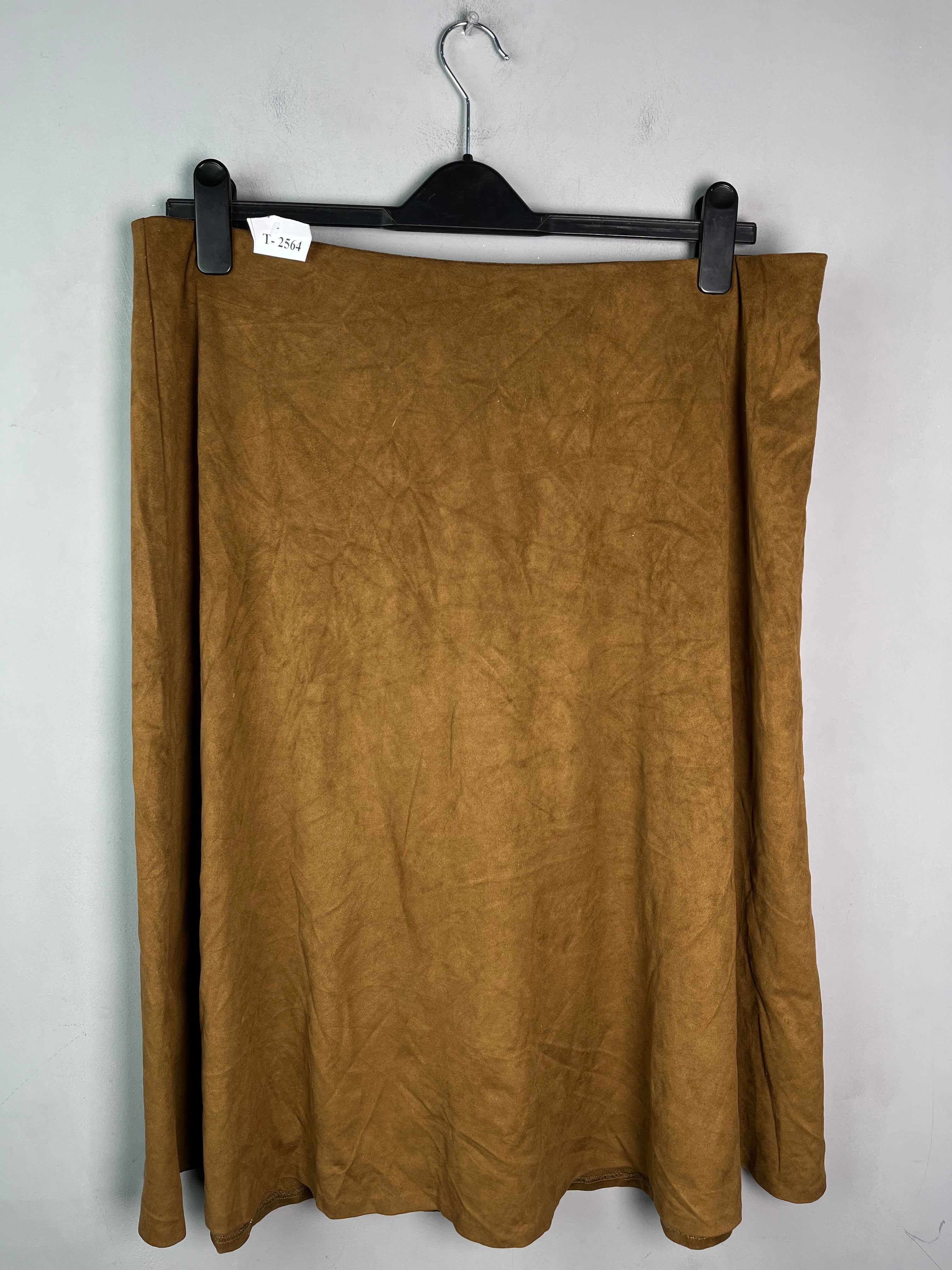 BROWN SUEDE A-LINE SKIRT - Thrifty Threads