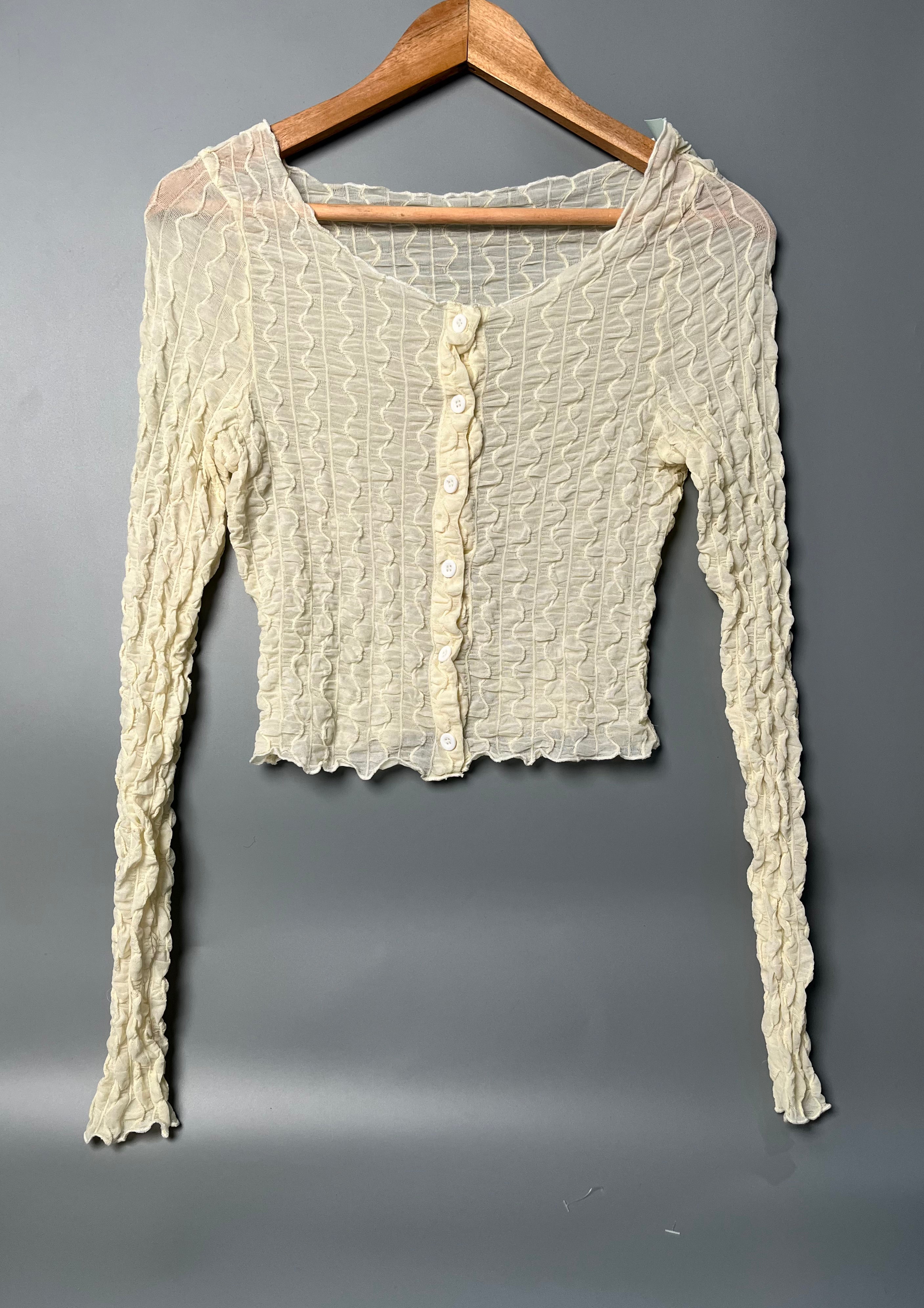 Textured Button-Down Top