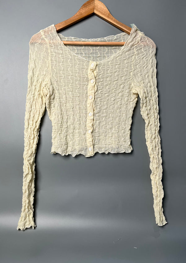 Textured Button-Down Top