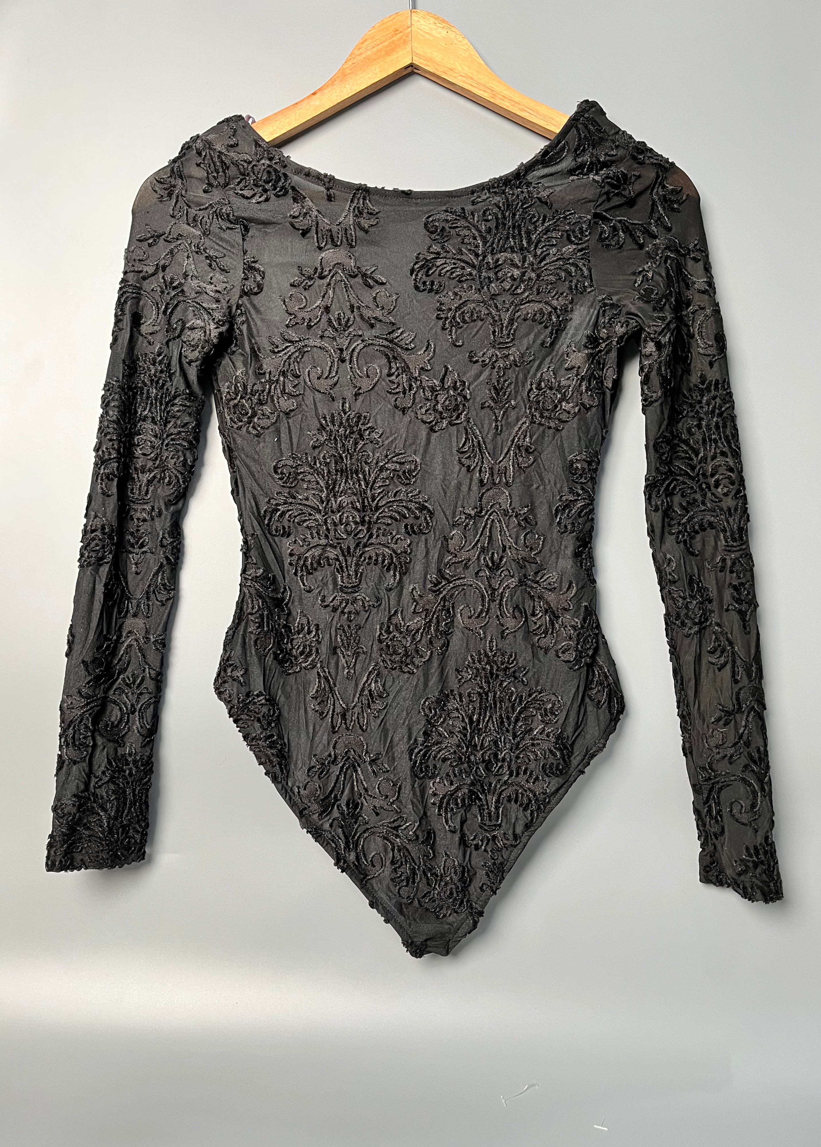 Mesh Velvet Imbose Bodysuits