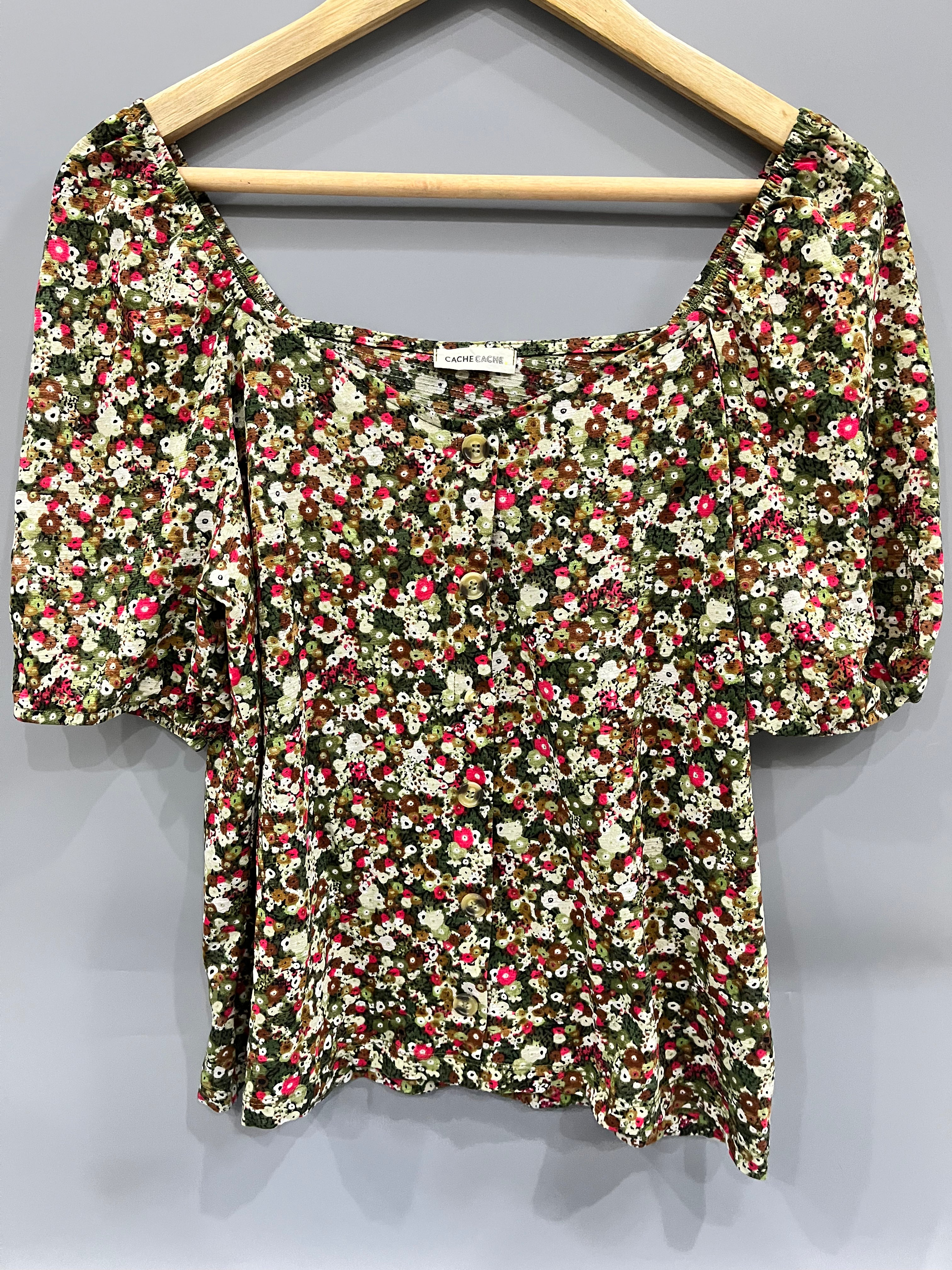 Cache Cache Floral Off-Shoulder Top