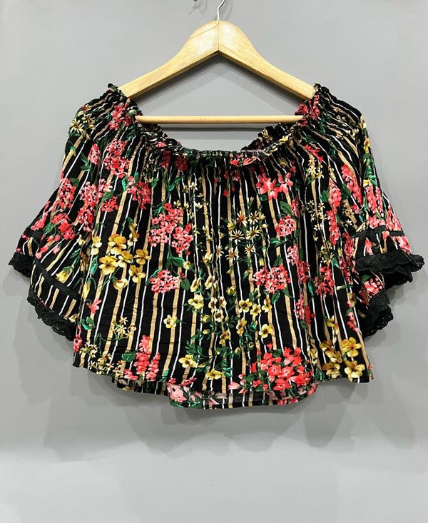 FLORAL PRINTED OFF SHOULDER TOP