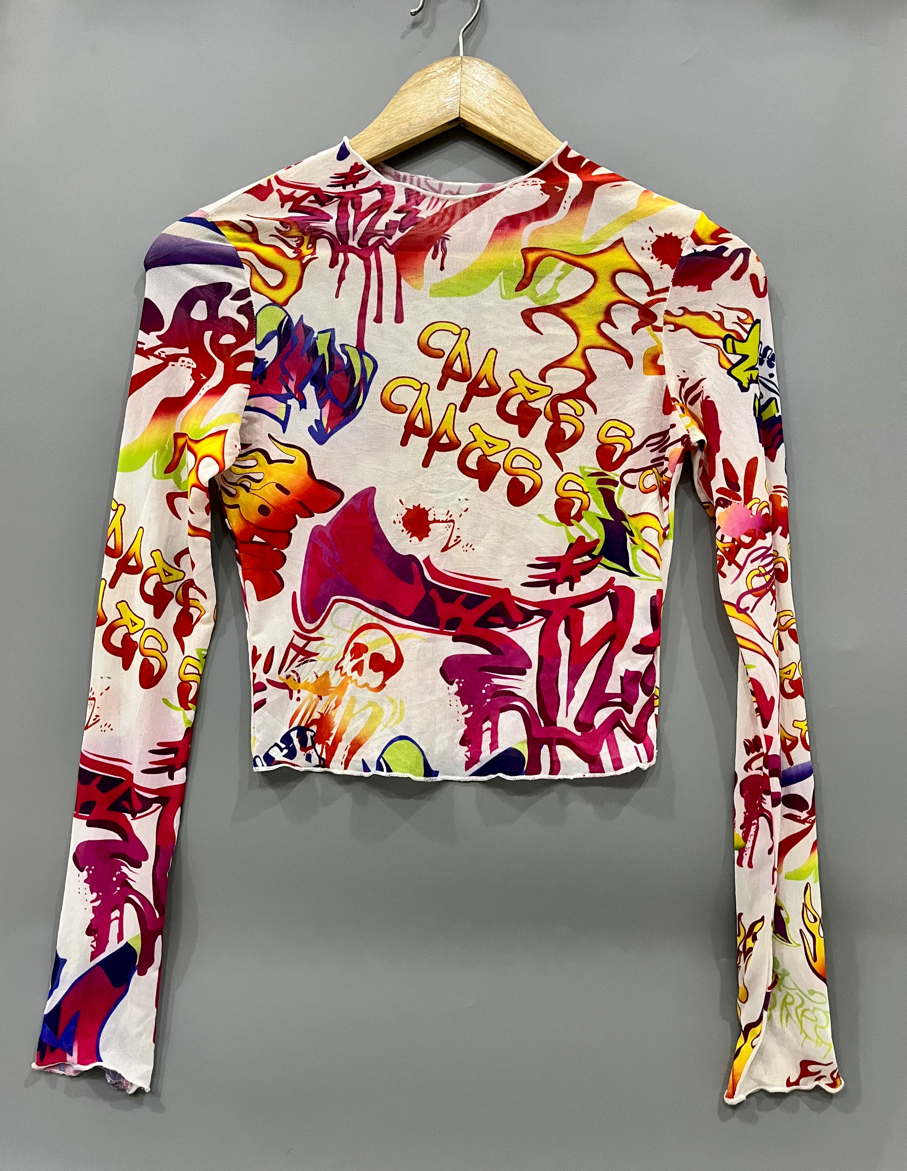 SHEIN POP OUT MESH CROP TOP